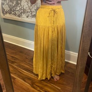 MAEVE ANTHROPOLOGIE Yellow/gold maxi skirt